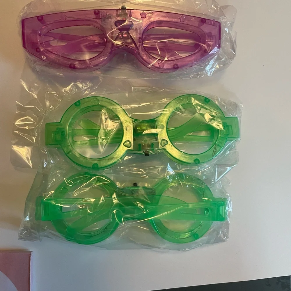 Colorful light up glasses 3 Novelty Glasses Set